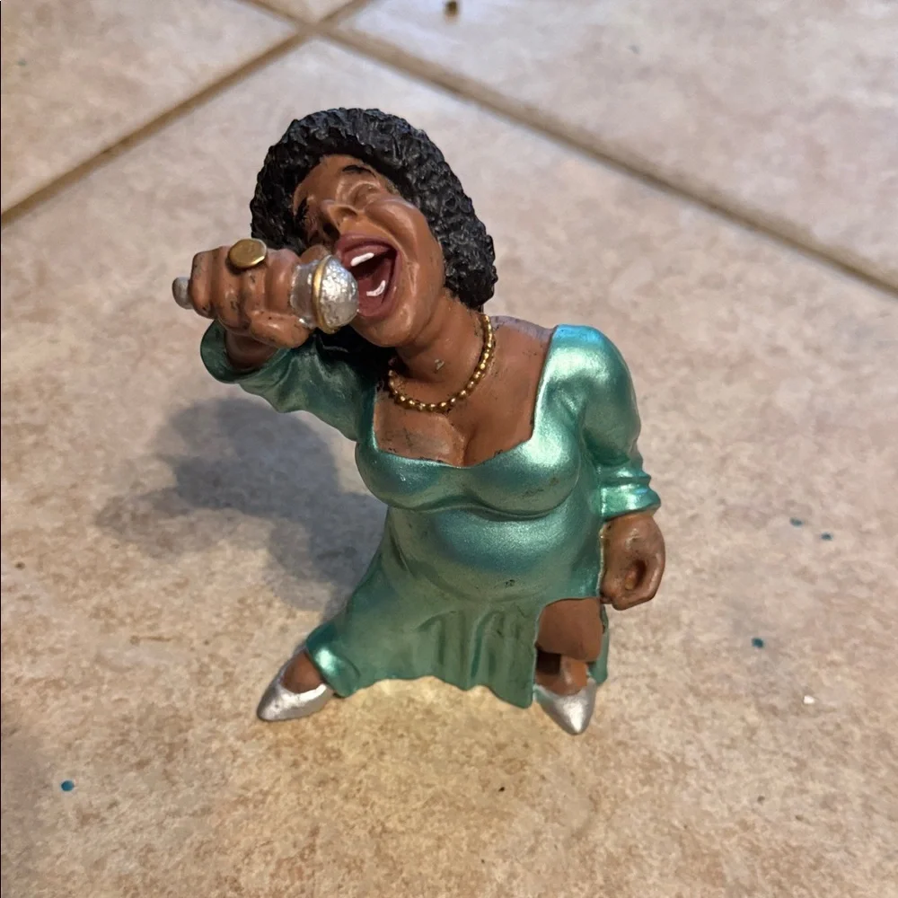 Metallic Teal Singer Figurine Home Accent